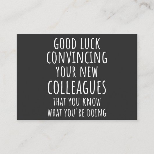 Goed zo om je nieuwe medewerkers te overtuigen dat visitekaartje (Voorkant)