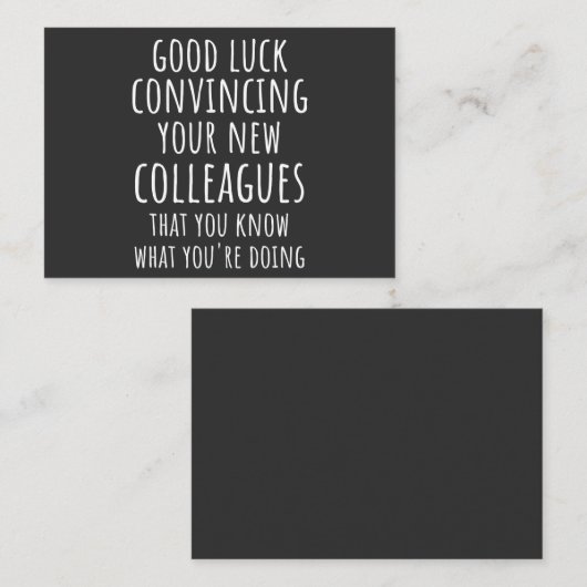 Goed zo om je nieuwe medewerkers te overtuigen dat visitekaartje (Voorkant / Achterkant)