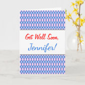 Goed zo, snel. Blauw en roze diamantpatroon Kaart (Gele Bloem)