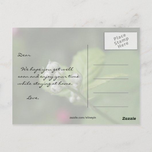 goed, zomerbloem briefkaart (Achterkant)