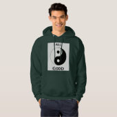 Goed, zwart en wit, yin & yang, radiant hart hoodie (Voorkant volledig)