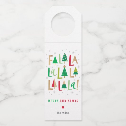 Goedaardige bomen kerst flessenhanger (Voorkant)