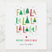 Goedaardige bomen kerst wijn etiket (Enkel label)