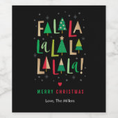 Goedaardige bomen kerst wijn etiket (Enkel label)