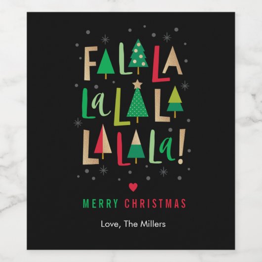 Goedaardige bomen kerst wijn etiket (Enkel label)