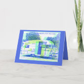 Goedaardige  Camper Trailer Happy Birthday Kaart (Achterkant)