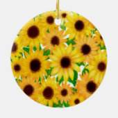 Goedaardige Europese zonnebloementenversiering Keramisch Ornament (Achterkant)