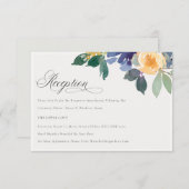 Goedaardige gele blauwe bosjes bruiloft informatiekaartje (Voorkant / Achterkant)