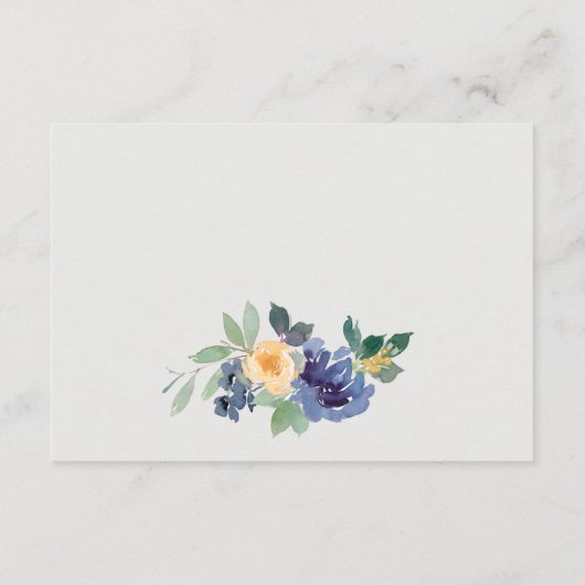 Goedaardige gele blauwe bosjes bruiloft informatiekaartje (Achterkant)