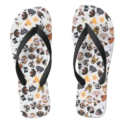 Goedaardige illustratie met honden teenslippers (Voetbed)
