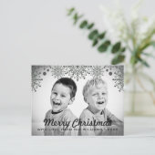 Goedaardige kerst | Foto van Black and White Holid Feestdagenkaart (Staand voorkant)