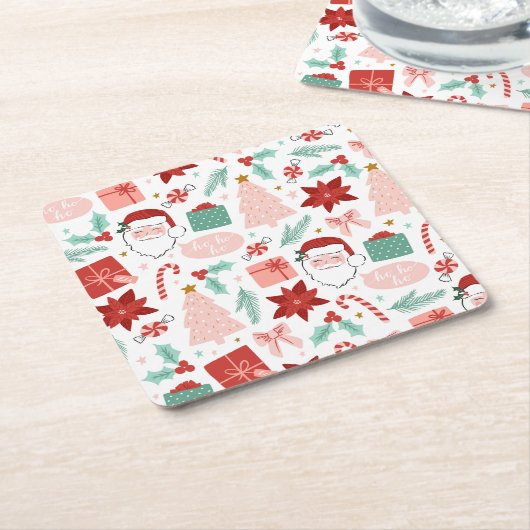 Goedaardige kerst kartonnen onderzetters (Schuin)