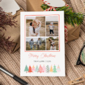 Goedaardige kerstbomen Cozy 4 Foto Feestdagenkaart