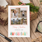 Goedaardige kerstbomen Cozy 4 Foto Holiday Ca Feestdagenkaart