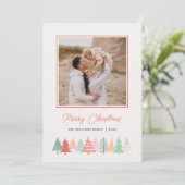 Goedaardige kerstbomen Cozy Foto Feestdagenkaart (Staand voorkant)