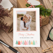 Goedaardige kerstbomen Cozy Foto Feestdagenkaart