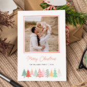 Goedaardige kerstbomen Cozy Foto Feestdagenkaart