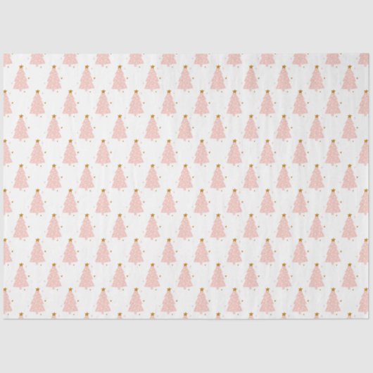 Goedaardige kerstboomfeestdag in roze roze tissuepapier (Voorkant)