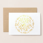 Goedaardige kerstfoto folie kaarten (Voorkant met envelop)