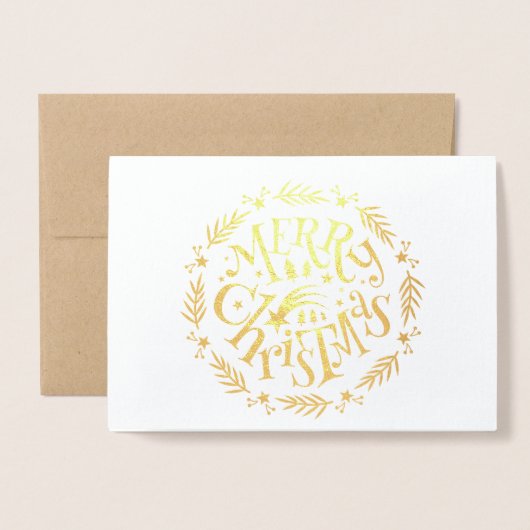 Goedaardige kerstfoto folie kaarten (Voorkant met envelop)