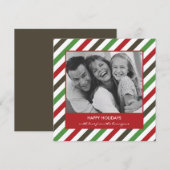 Goedaardige kerstkaart met Stripe-feestdag/fotokaa (Voorkant / Achterkant)