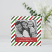 Goedaardige kerstkaart met Stripe-feestdag/fotokaa (Staand voorkant)