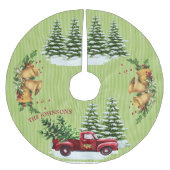 Goedaardige kerstscène Treeit sneeuwrode vrachtwag Kerstboom Rok (Voorkant)