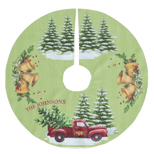 Goedaardige kerstscène Treeit sneeuwrode vrachtwag Kerstboom Rok (Voorkant)