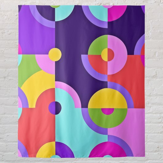 Goedaardige moderne cirkels in roze blauw en groen wandkleed