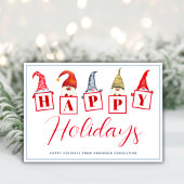 Goedaardige Prettige feestdagen Gnomes Red Busines Feestdagenkaart