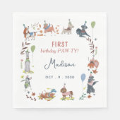 Goedaardige puppy dogs op de dag Paw-ty Servet (Voorkant)