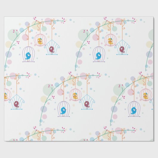 Goedaardige staartjes in kooiwrapppapier cadeaupapier (Vlak)