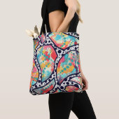 Goedaardige stieren, Stippen en funky Lines Origin Tote Bag (Dichtbij)