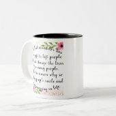 Goede adviseurs ondersteunen tweekleurige koffiemok (Voorkant links)