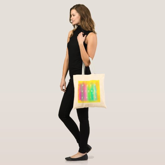 Goede, alleen vrolijke, kleurrijke verf tote bag (Voorkant (model))