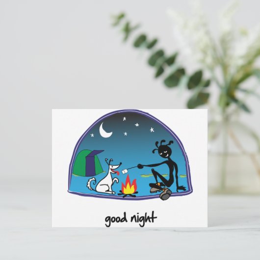 "Goede avond!" Briefkaart (Staand voorkant)