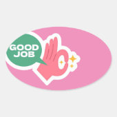 Goede baan ovale Stickers (Voorkant)