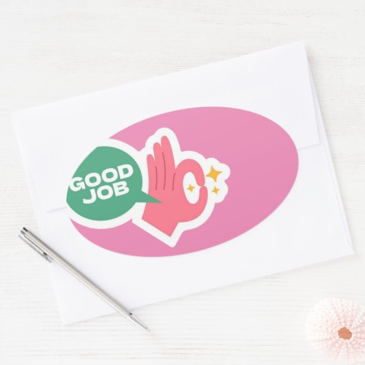 Goede baan ovale Stickers (Envelop)