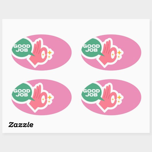Goede baan ovale Stickers (Vel)