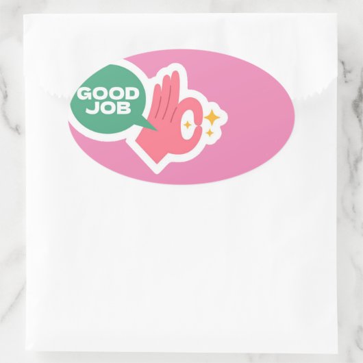 Goede baan ovale Stickers (Tas)