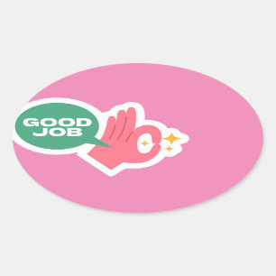 Goede baan ovale Stickers