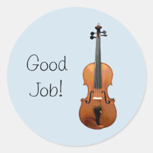Goede baan Violin beloning Ronde Sticker