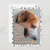 Goede bedoelingen Dog Briefkaart (Voorkant / Achterkant)