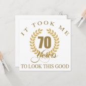 Goede blik 70e verjaardag kaart (Voorkant / Achterkant in situ)