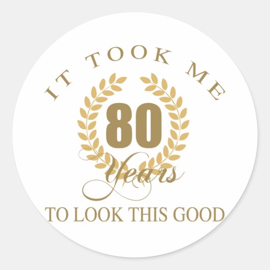 Goede blik 80e verjaardag ronde sticker (Voorkant)