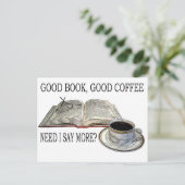 GOEDE BOEK, GOEDE KOFFIE BRIEFKAART (Staand voorkant)
