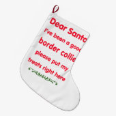 goede Border Collie Grote Kerstsok (Voorkant (Hangend))