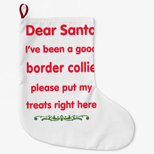 goede Border Collie Grote Kerstsok (Voorkant)
