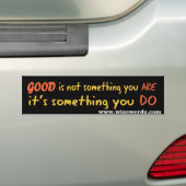 Goede bumpersticker - donker (Op auto)