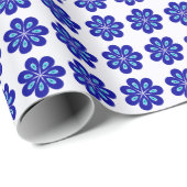 Goede Charm Blauwe Bloemen Kwaad Oog Amulet Patroo Cadeaupapier (Rol Hoek)